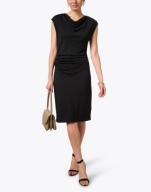 Look image thumbnail - Vince - Black Cowl Neck Ruched Dress