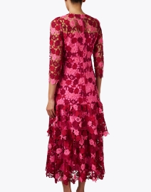 Back image thumbnail - Shoshanna - Pink and Burgundy Lace Dress