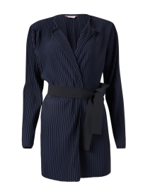 Product image thumbnail - Max Mara Leisure - Fiesta Navy Pleated Belted Cardigan 