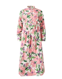 Product image thumbnail - Banjanan - Pink Floral Cotton Shirt Dress