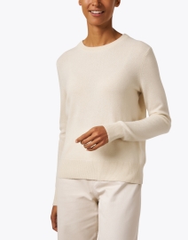 Front image thumbnail - White + Warren - Ivory Cashmere Sweater