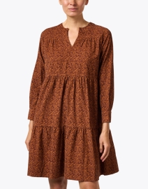 Front image thumbnail - Rosso35 - Brown Print Corduroy Dress