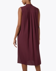 Back image thumbnail - Eileen Fisher - Burgundy Silk Pleated Dress