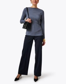 Look image thumbnail - Vince - Grey Ruched Top