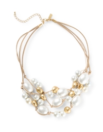 Product image thumbnail - Deborah Grivas - Pearl and Golden Beaded Necklace