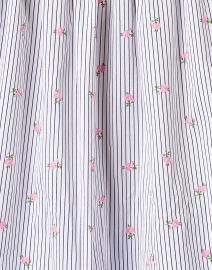 Fabric image thumbnail - Loretta Caponi - Maria Blue Stripe Embroidered Cotton Blouse