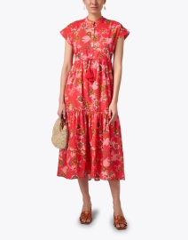 Look image thumbnail - Ro's Garden - Mumi Red Floral Print Cotton Dress