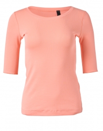 Coral Stretch Cotton Elbow Sleeve Top