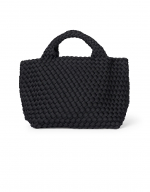 St. Barths Mini Solid Black Woven Handbag