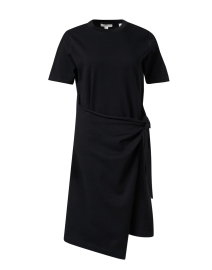 Product image thumbnail - Vince - Black Cotton Side Tie Dress