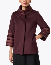 Front image thumbnail - Cinzia Rocca - Burgundy Wool and Down Coat