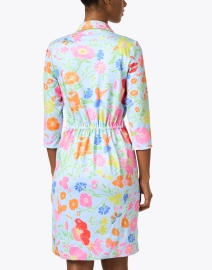 Back image thumbnail - Gretchen Scott - Periwinkle Floral Printed Twist Front Dress