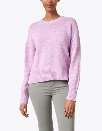 Front image thumbnail - Margaret O'Leary - Sandy Lavender Space dye Cotton Sweater