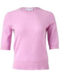 Product image thumbnail - White + Warren - Pink Cashmere Elbow Sleeve Top
