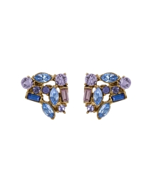 Product image thumbnail - Oscar de la Renta - Blue Crystal Stud Earrings