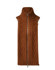 Tihany Brown Cable Knit Wool Dickey