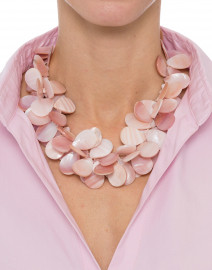 Pink Mother of Pearl Cluster Necklace
