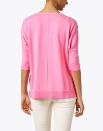 Back image thumbnail - Allude - Pink Cotton Cashmere Top
