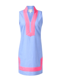 Blue and Pink Linen Tunic Dress