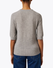 Back image thumbnail - White + Warren - Grey Cashmere Sweater