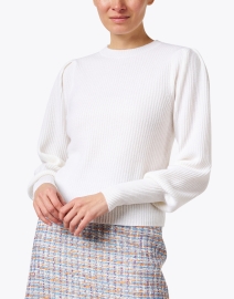 Front image thumbnail - Allude - Ivory Cashmere Rib Sweater