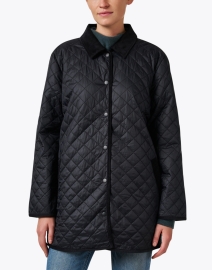 Front image thumbnail - Eileen Fisher - Black Quilted Jacket