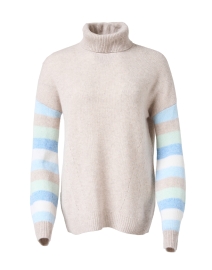 Product image thumbnail - Kinross - Beige Multi Stripe Cashmere Sweater