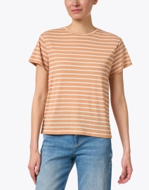 Front image thumbnail - Vince - Orange and White Striped Tee