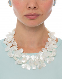 White Mother of Pearl Cluster Necklace