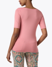 Back image thumbnail - Majestic Filatures - Pink Elbow Sleeve Top