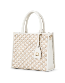 Front image thumbnail - Rafe - Ayesha White and Tan Leather Tote 