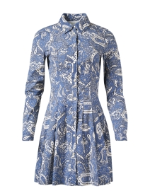Product image thumbnail - Veronica Beard - Karmi Blue Paisley Print Shirt Dress
