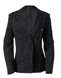 Product image thumbnail - Peace of Cloth - Navy Plaid One Button Blazer