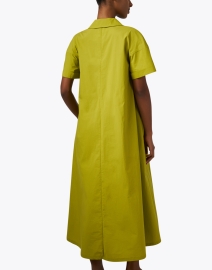 Back image thumbnail - Odeeh - Green Cotton Polo Dress
