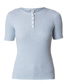 Faded Chambray Ribbed Cotton Top