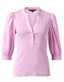 Product image thumbnail - Veronica Beard - Coralee Orchid Puff Sleeve Top