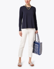Look image thumbnail - Eileen Fisher - Navy Stretch Jersey Top