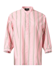 Product image thumbnail - A.P.C. - Priya Pink Striped Cotton Blouse
