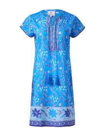 Audrey Blue Floral Print Cotton Dress