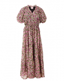 Banjanan - Poppy Pink and Black Floral Cotton Voile Dress