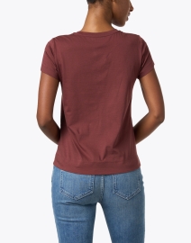 Back image thumbnail - Lafayette 148 New York -  Modern Burgundy Cotton Tee