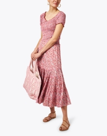 Look image thumbnail - Poupette St Barth - Soledad Pink Print Smocked Dress