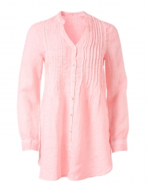 Rose Pink Linen Pintucked Shirt