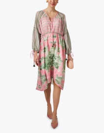 Look image thumbnail - D'Ascoli - Prana Pink and Green Print Dress