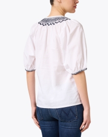 Back image thumbnail - Figue - Frankie White Embroidered Cotton Blouse