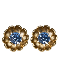 Product image thumbnail - Oscar de la Renta - Sapphire Crystal Flower Earrings