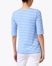Back image thumbnail - Saint James - Phare Blue and White Striped Shirt