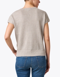 Back image thumbnail - Kinross - Beige Linen Sweater