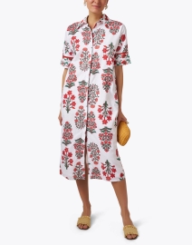 Look image thumbnail - Ro's Garden - Thelma White and Red Floral Print Dress