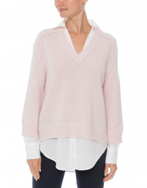Front image thumbnail - Brochu Walker - Paloma Pink Sweater with White Underlayer